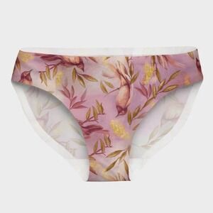 NWT EBY Sakura Women's XL Bikini Panty Pink Bird Floral Print Seamless Underwear